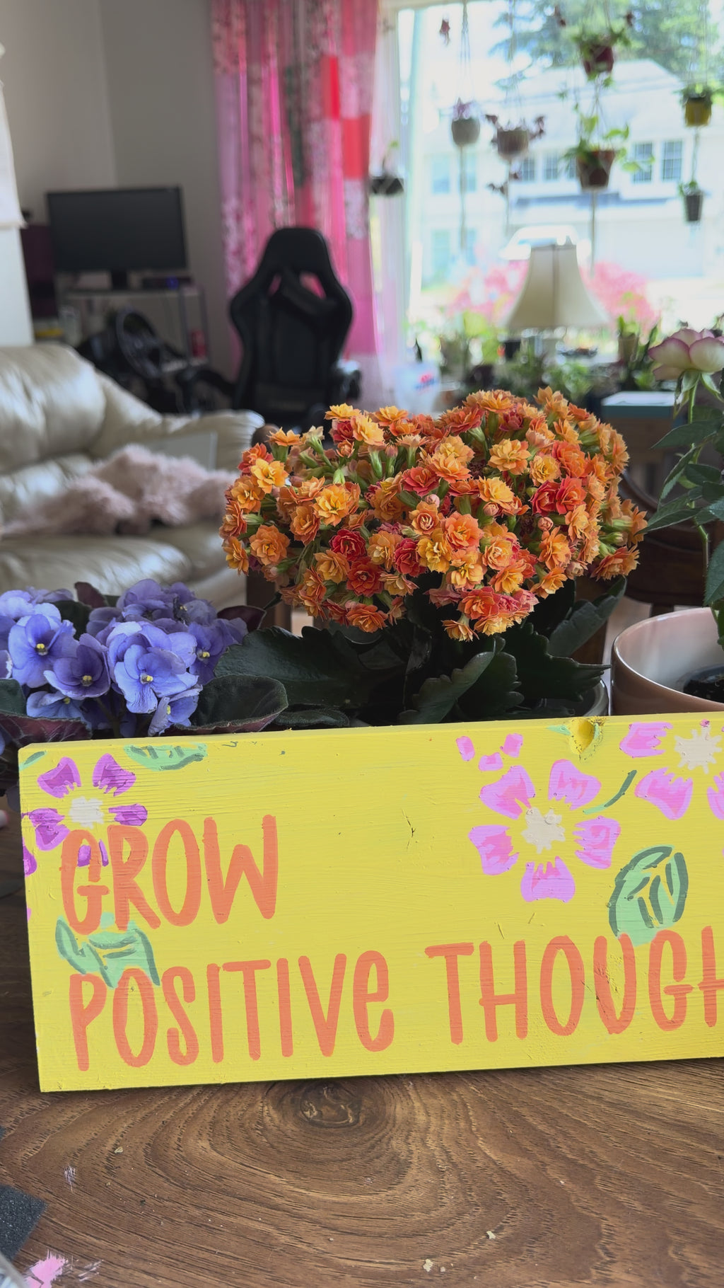 Garden Sign - Grow Positive Thoughts